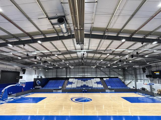 The basketball court at The Draft Sports Complex in Southern California