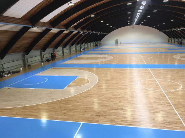 400 sqm of Solid Hardwood basketball flooring installed at The Regent in China